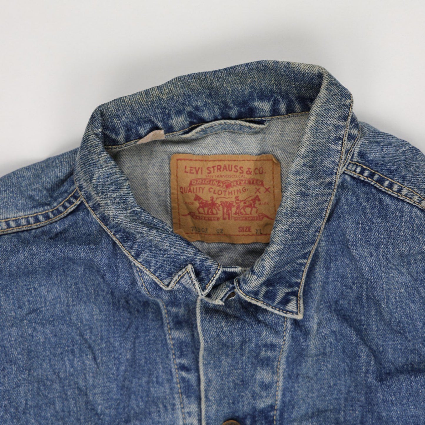 Levi's Vintage Blue Denim Trucker Jacket XL Cotton