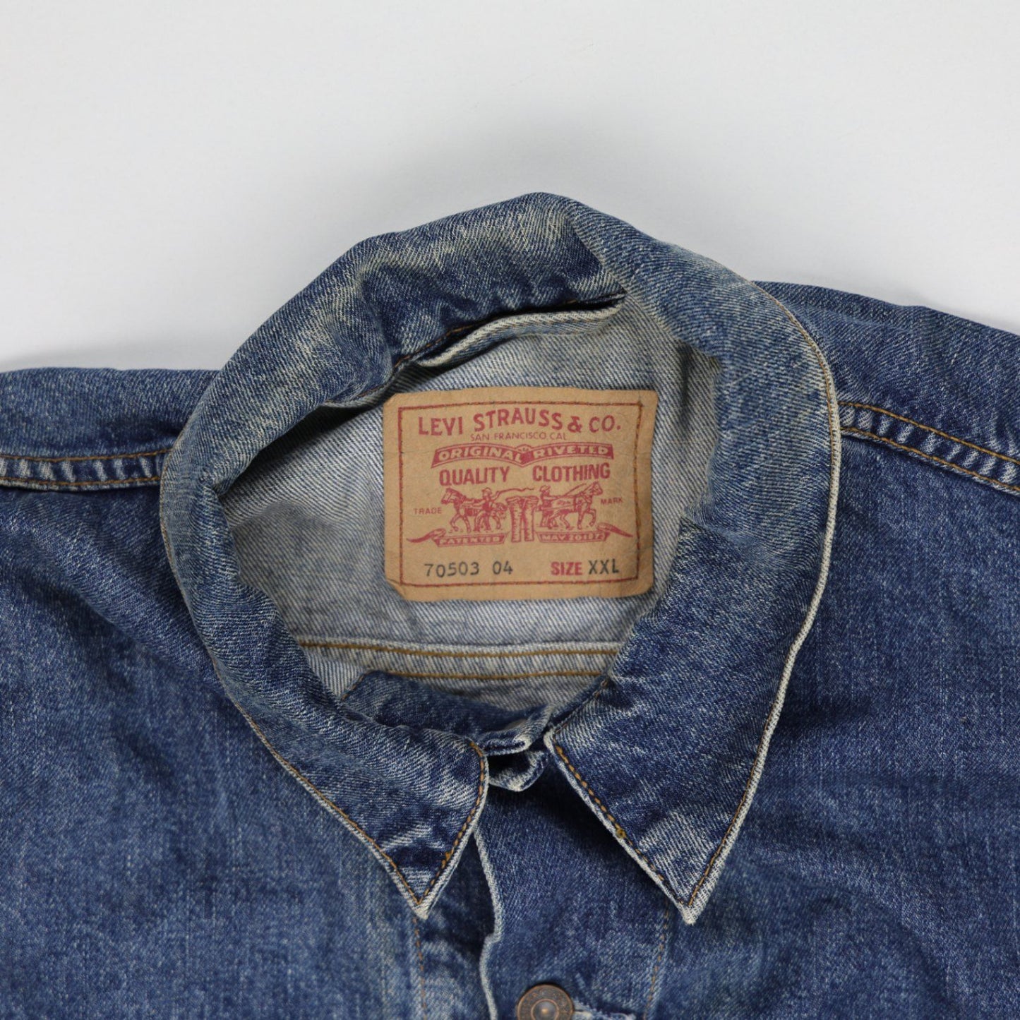 Levi's Vintage XXL Blue Denim Trucker Jacket Cotton