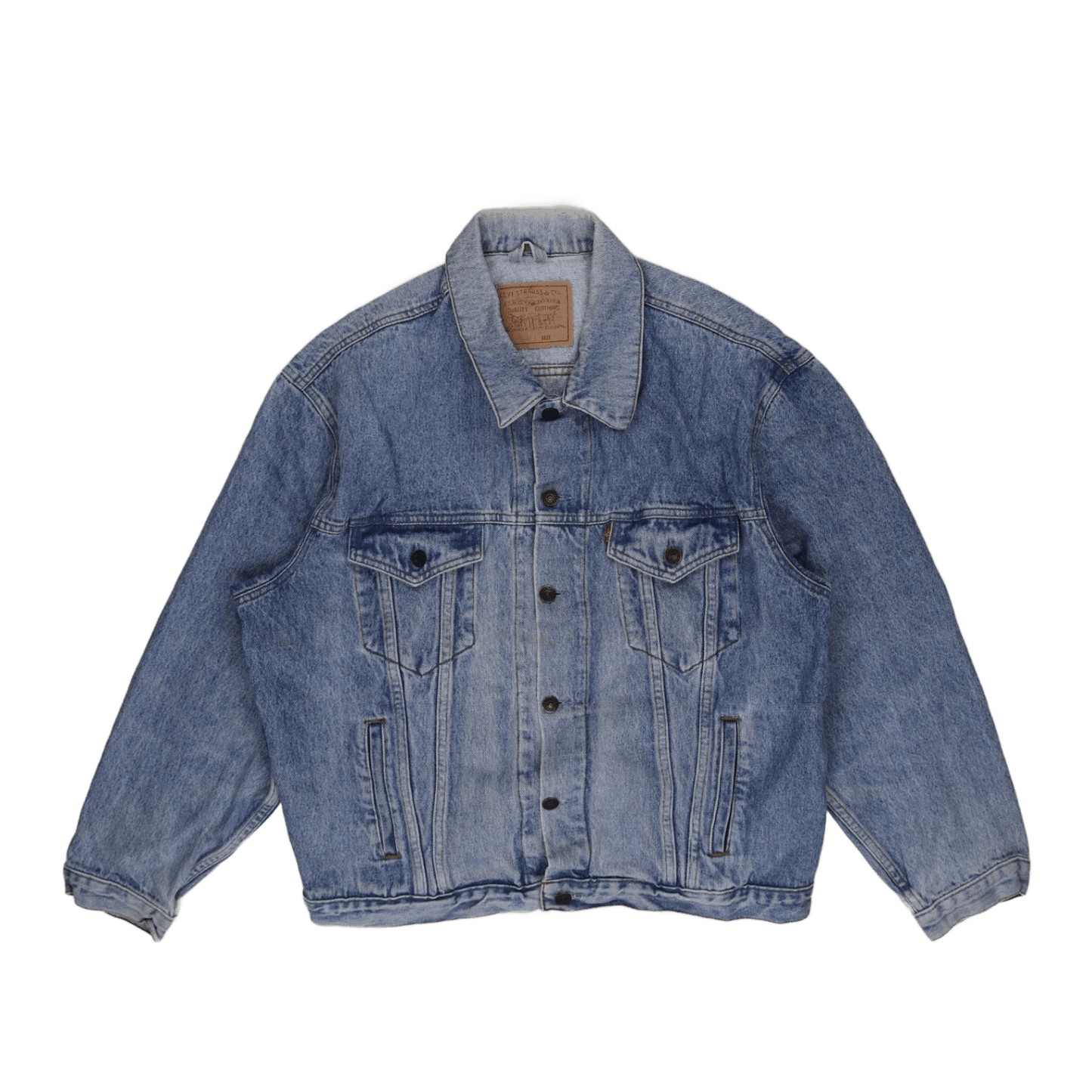 Levi's Vintage Stonewash Blue Denim Trucker Jacket XL Cotton Collared