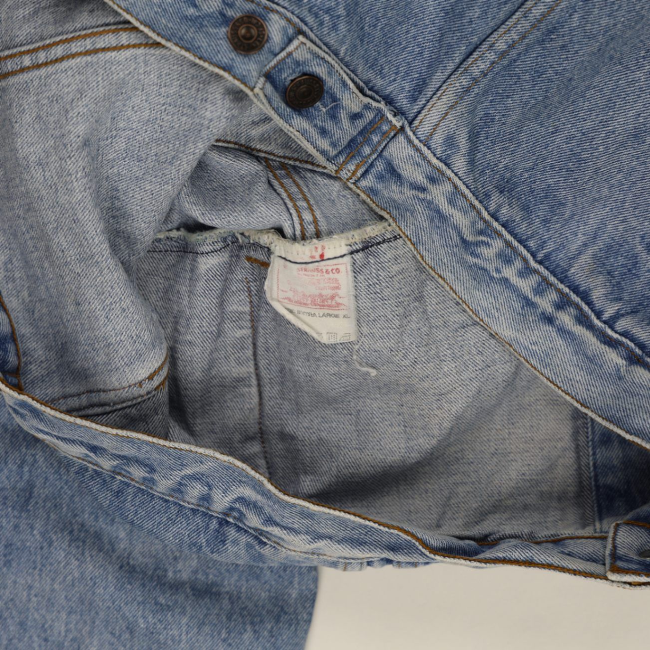 Levi's Vintage Stonewash Blue Denim Trucker Jacket XL Cotton Collared