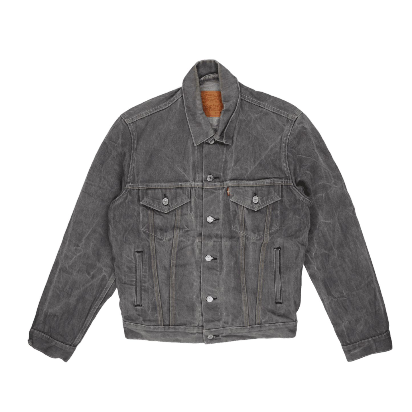 Levi's Mens Grey Denim Trucker Jacket Size Medium Cotton Vintage