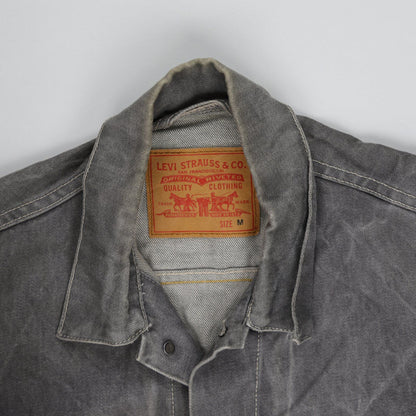 Levi's Mens Grey Denim Trucker Jacket Size Medium Cotton Vintage