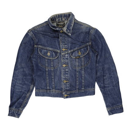 Lee Vintage Denim Jacket Blue Size M Collared Western Style 100 Percent Cotton