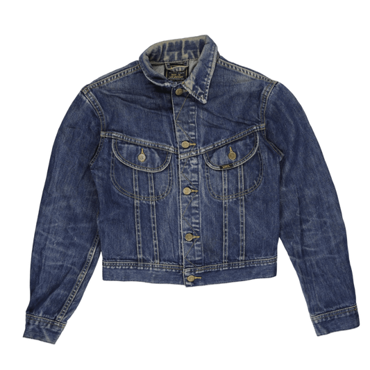 Lee Vintage Denim Jacket Blue Size M Collared Western Style 100 Percent Cotton