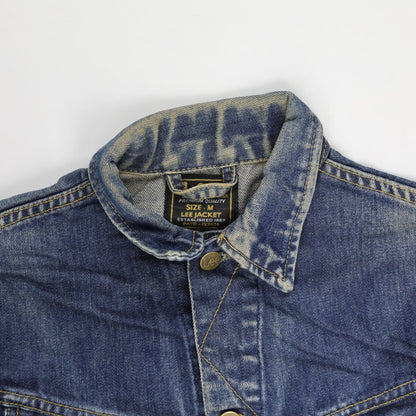 Lee Vintage Denim Jacket Blue Size M Collared Western Style 100 Percent Cotton