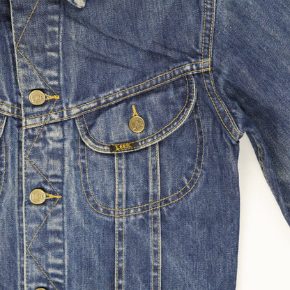 Lee Vintage Denim Jacket Blue Size M Collared Western Style 100 Percent Cotton