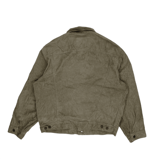 Levi's 70503 Vintage Olive Green Cotton Corduroy Trucker Jacket Size Large