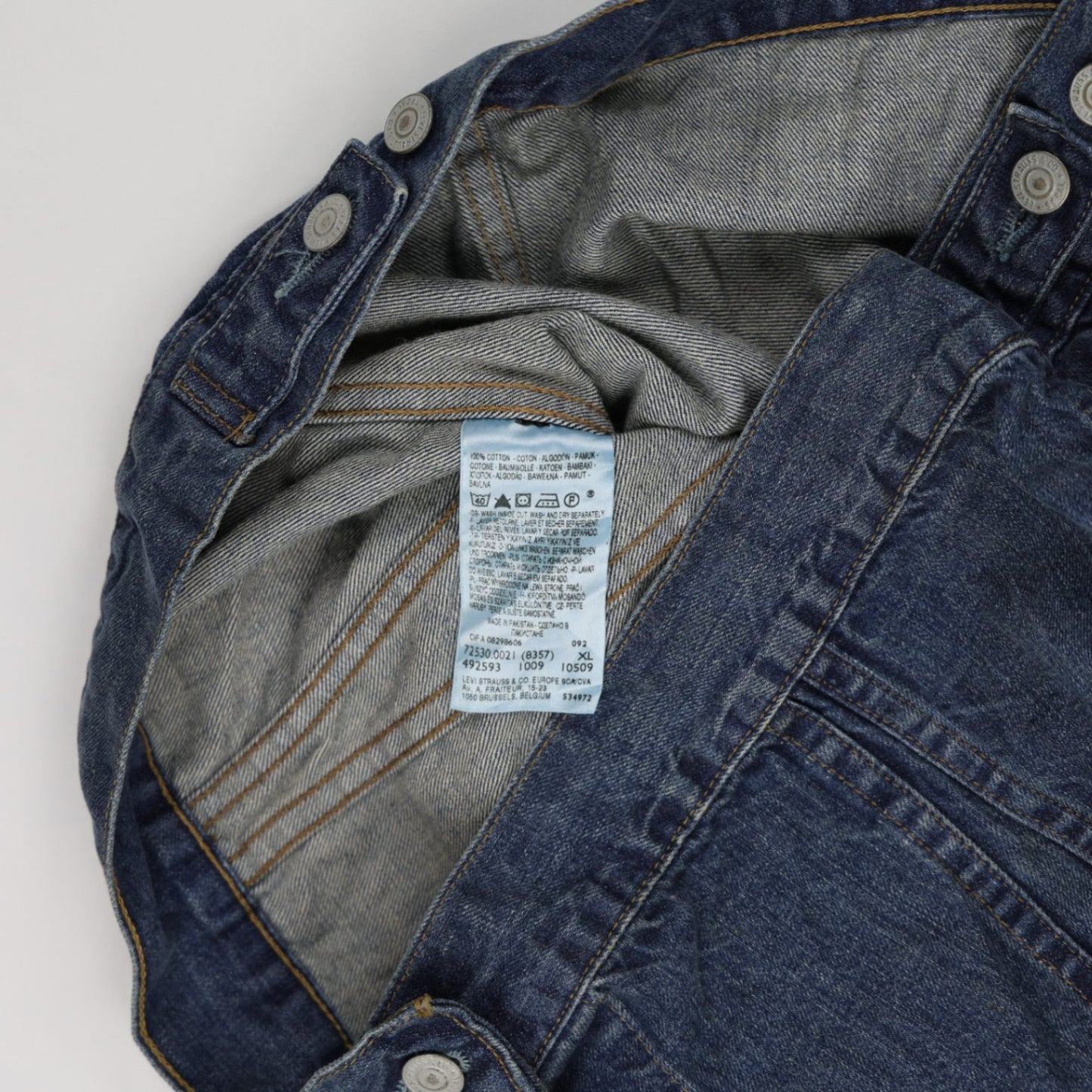Levi's Vintage 72530 Denim Jacket Blue XL 100% Cotton Collared