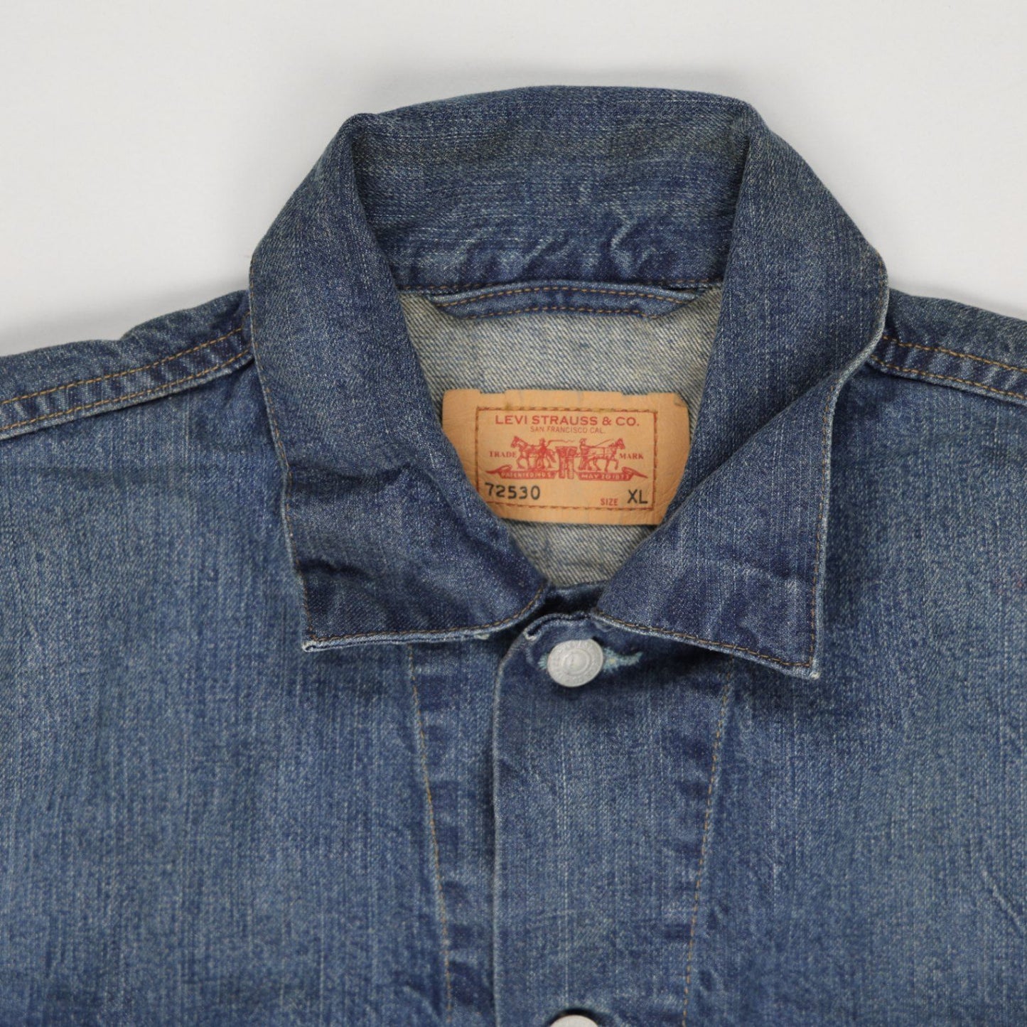 Levi's Vintage 72530 Denim Jacket Blue XL 100% Cotton Collared