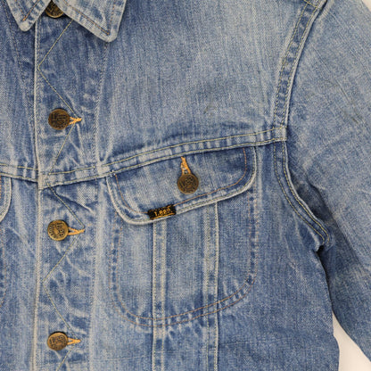 Lee Riders Vintage Blue Denim Jacket Medium 100 Percent Cotton Collared