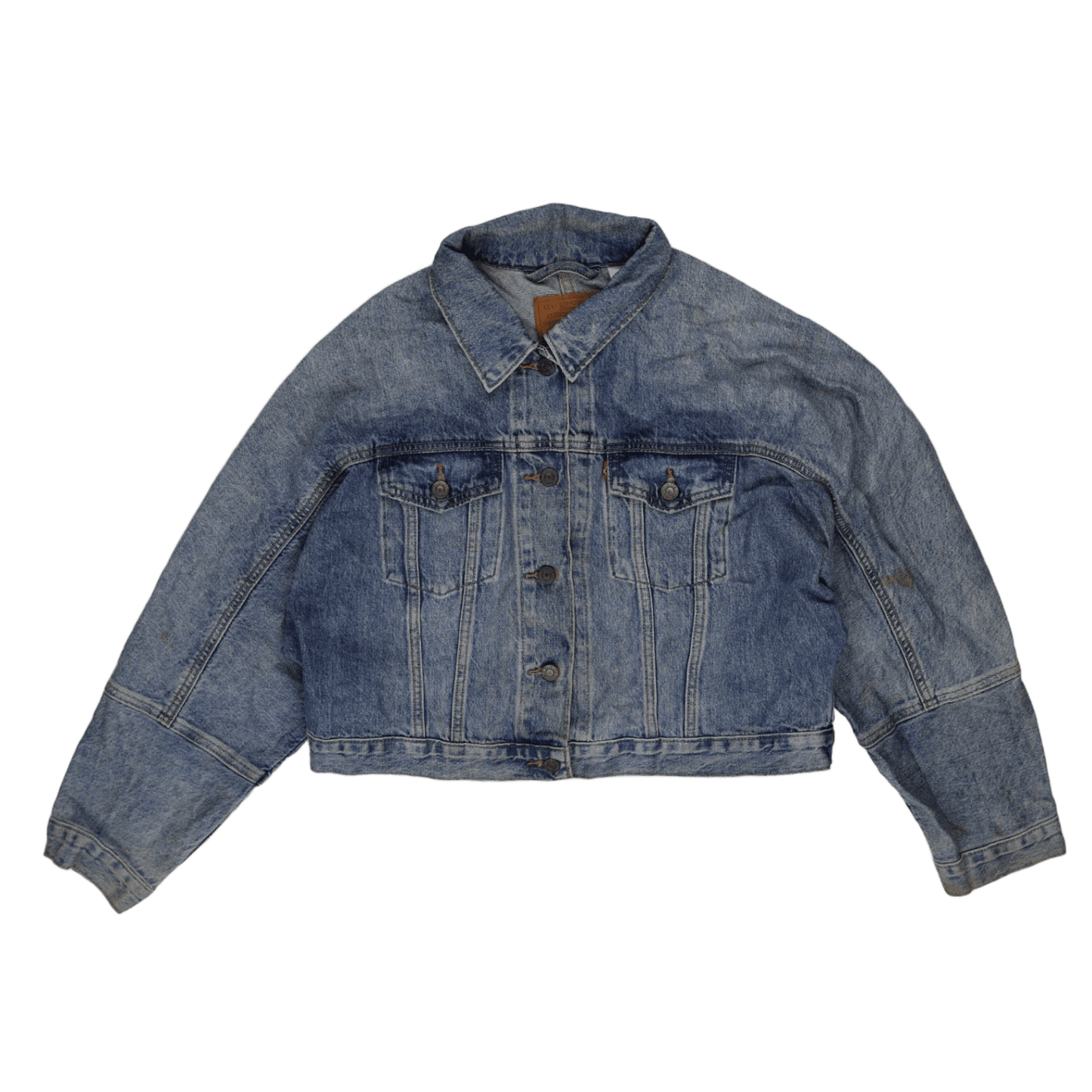 Levi's WaterLess Premium Denim Jacket Vintage Blue Medium Cotton Blend Collared