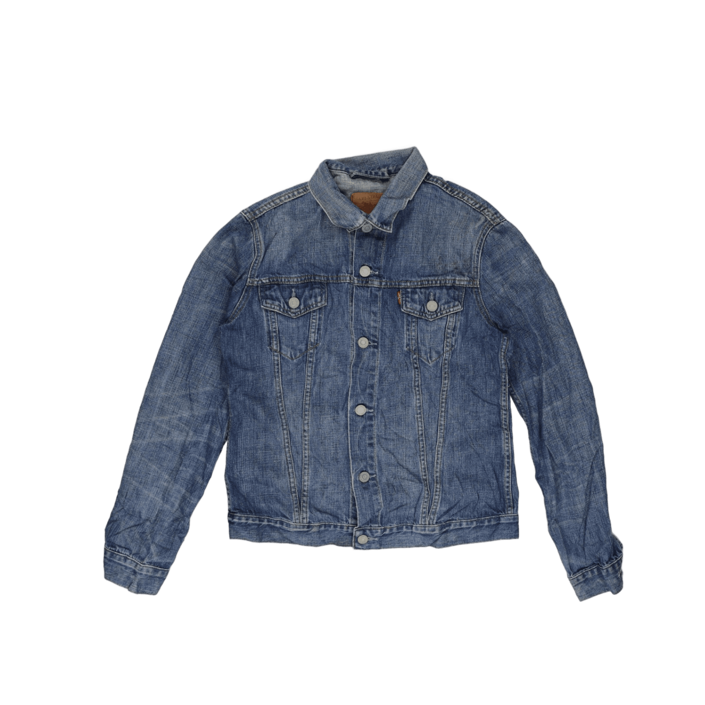 Levi's Vintage Blue Denim Trucker Jacket Medium 100 Percent Cotton