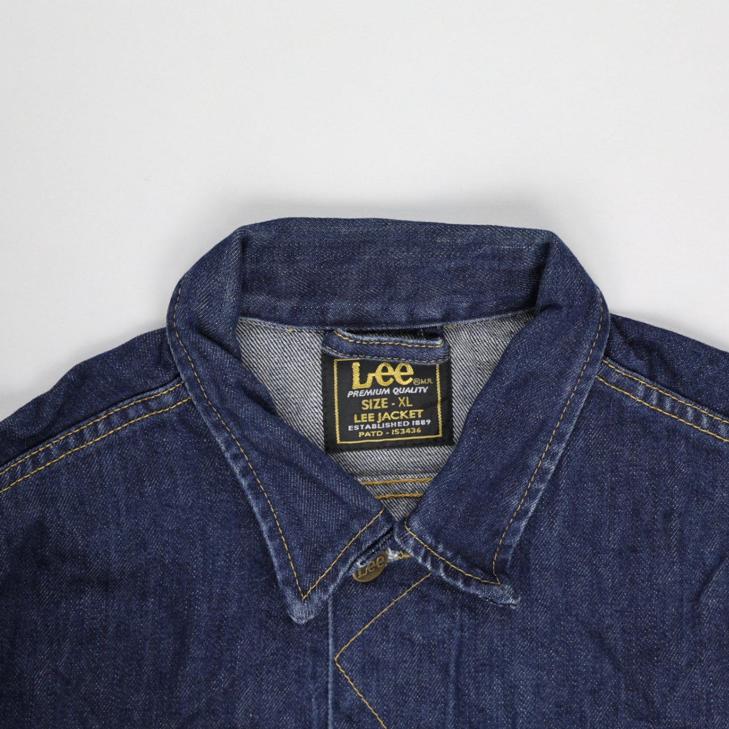 Lee Vintage Denim Jacket Dark Blue XL 100 Percent Cotton Collared