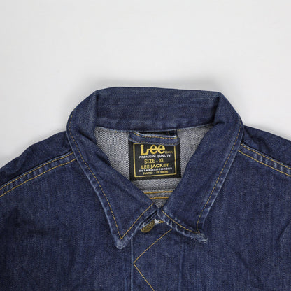 Lee Vintage Denim Jacket Dark Blue XL 100 Percent Cotton Collared