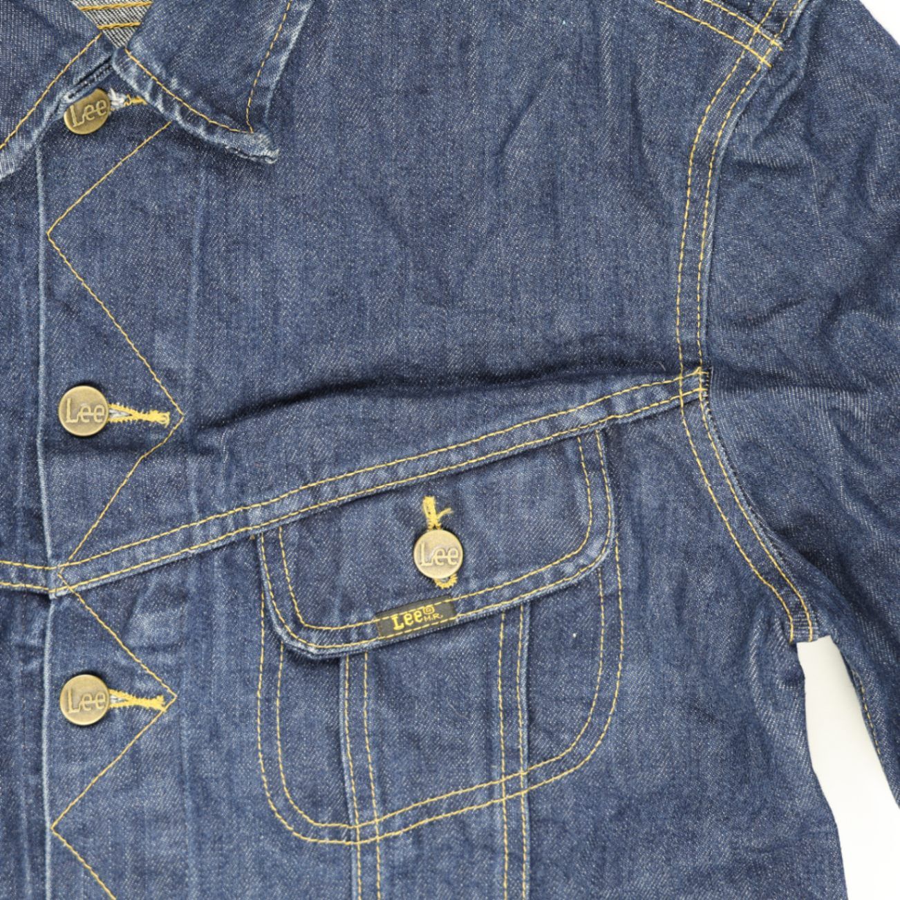 Lee Vintage Denim Jacket Dark Blue XL 100 Percent Cotton Collared