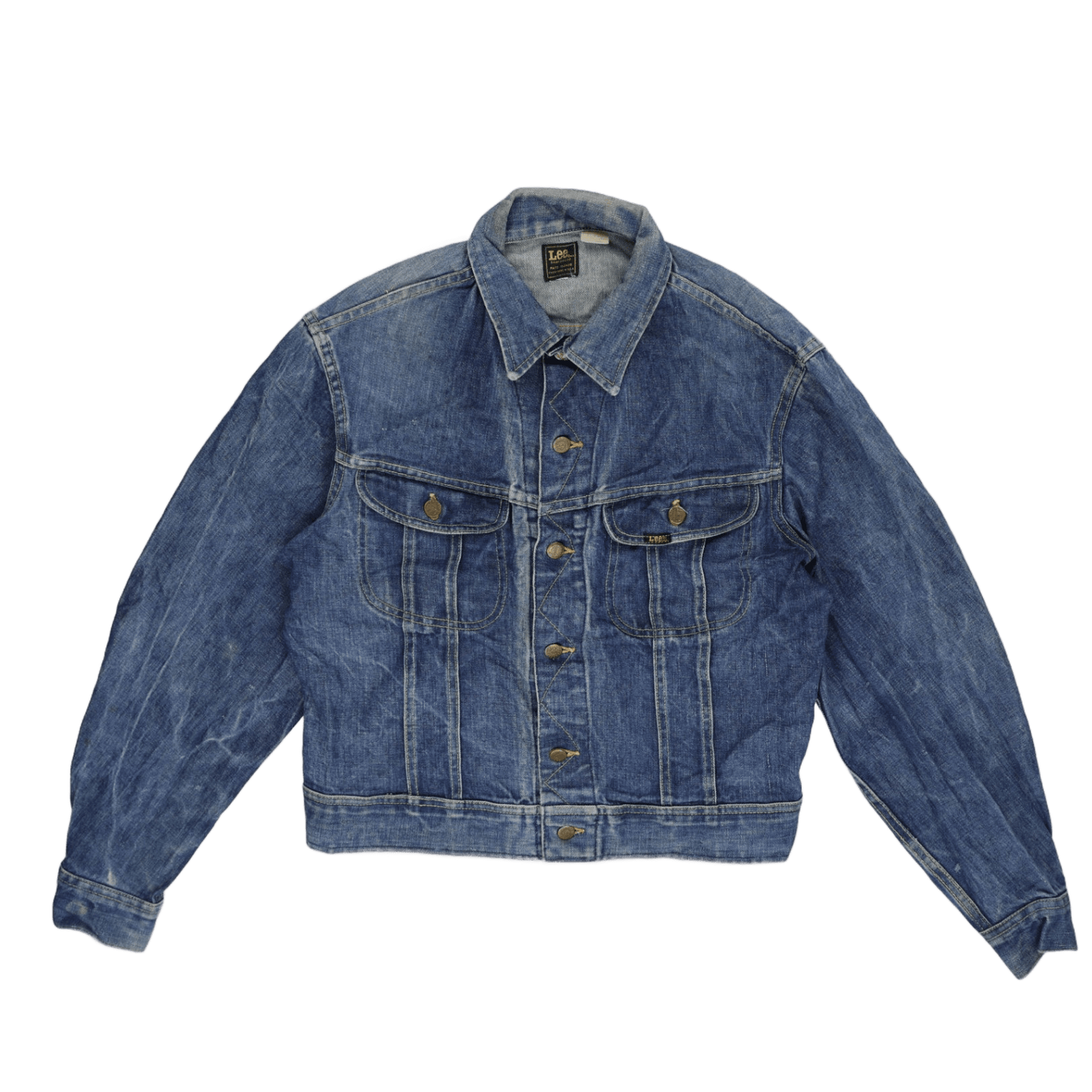 Lee Vintage Blue Denim Jacket Medium Cotton Denim Collared Neckline