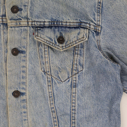 Levi's Vintage Stonewash Blue Denim Jacket Large 100 Percent Cotton Collared