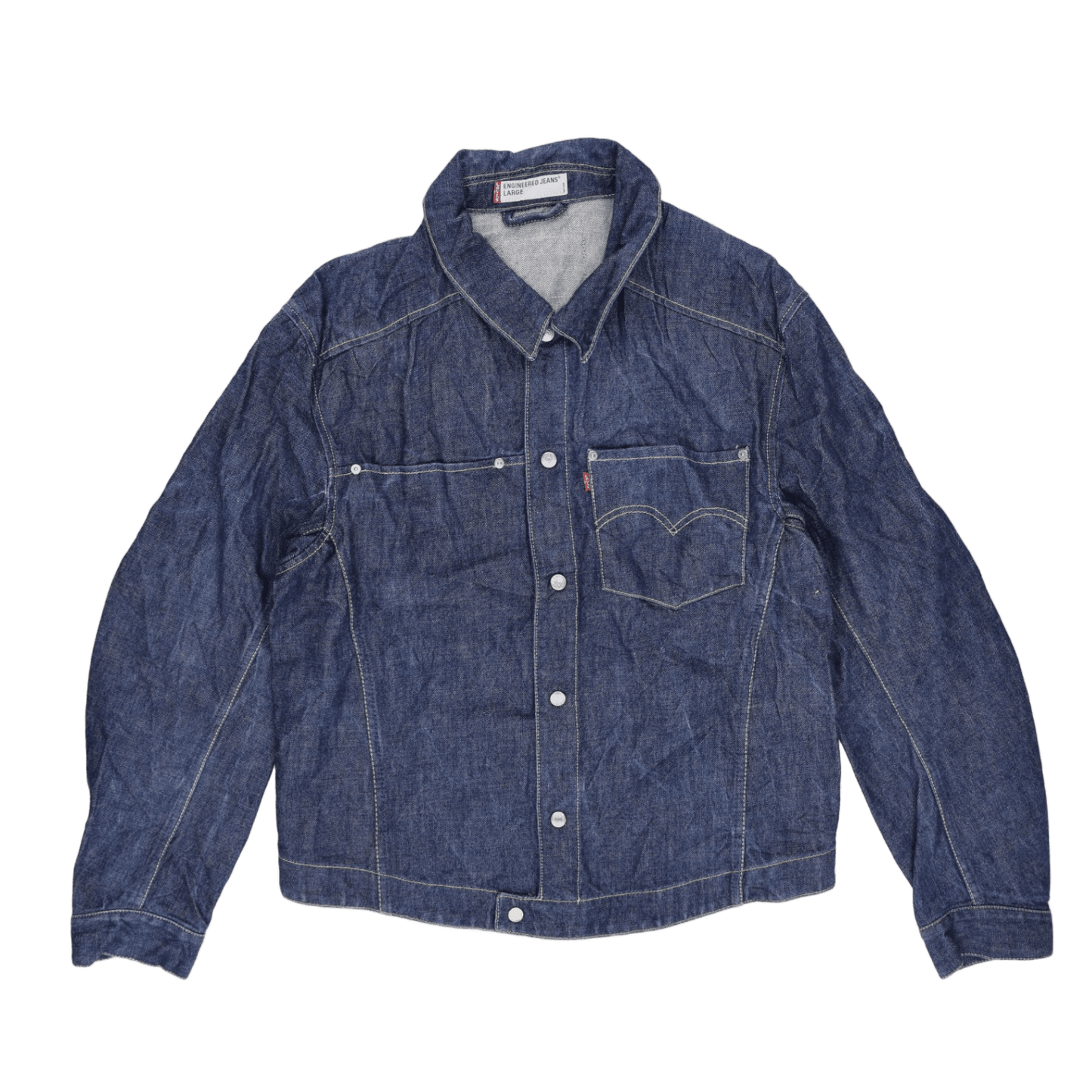 Levi's Engineered Jeans Vintage Denim Jacket Blue Large 100 Percent Cotton Collared