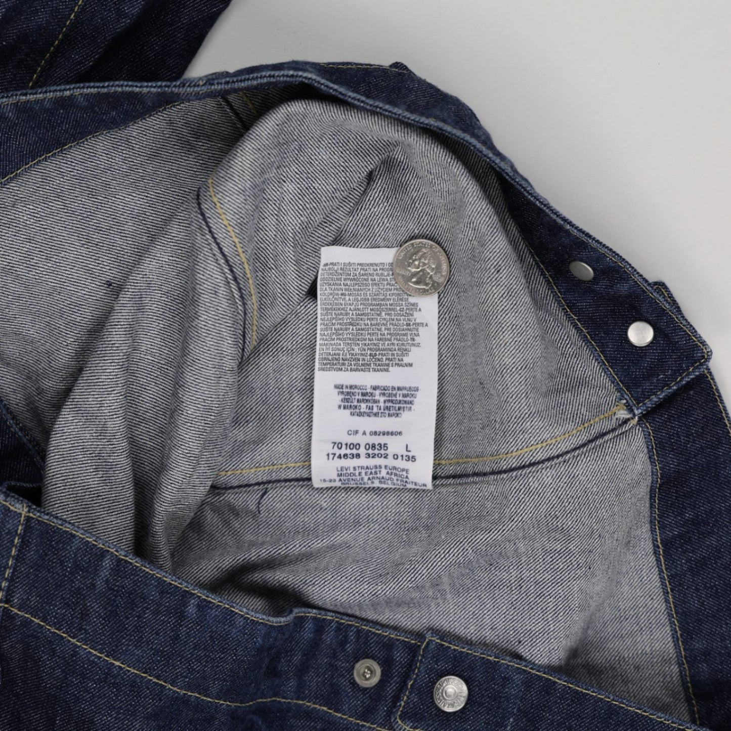 Levi's Engineered Jeans Vintage Denim Jacket Blue Large 100 Percent Cotton Collared