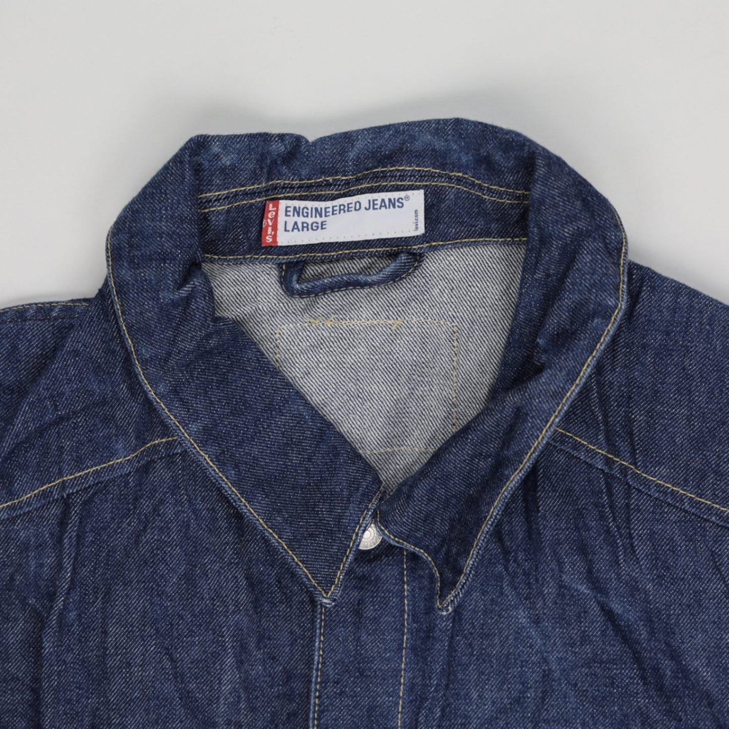 Levi's Engineered Jeans Vintage Denim Jacket Blue Large 100 Percent Cotton Collared
