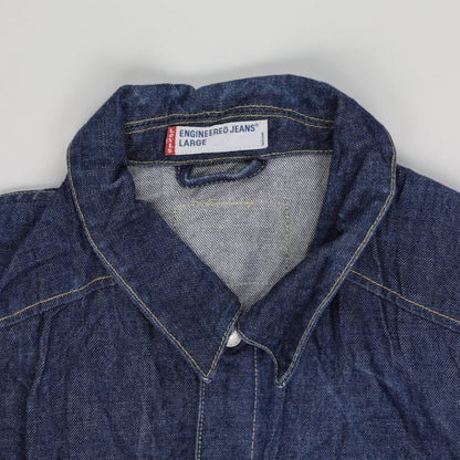 Levi's Engineered Jeans Vintage Denim Jacket Blue Large 100 Percent Cotton Collared