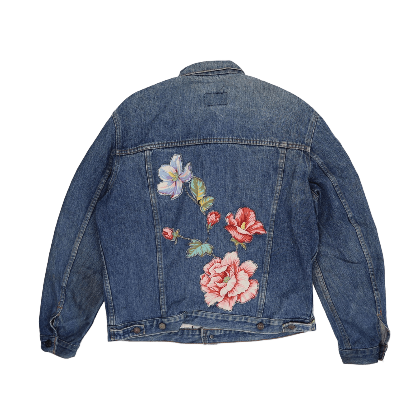 Levi's Vintage Floral Embroidered Denim Jacket Blue Medium Cotton