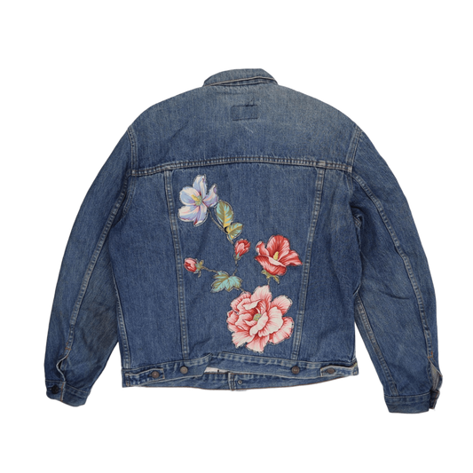 Levi's Vintage Floral Embroidered Denim Jacket Blue Medium Cotton