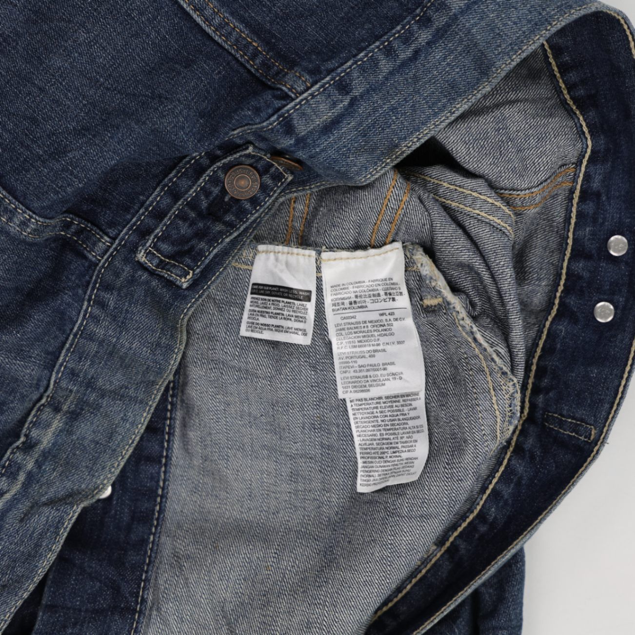 Levi's Vintage Denim Trucker Jacket Indigo Blue Medium Cotton