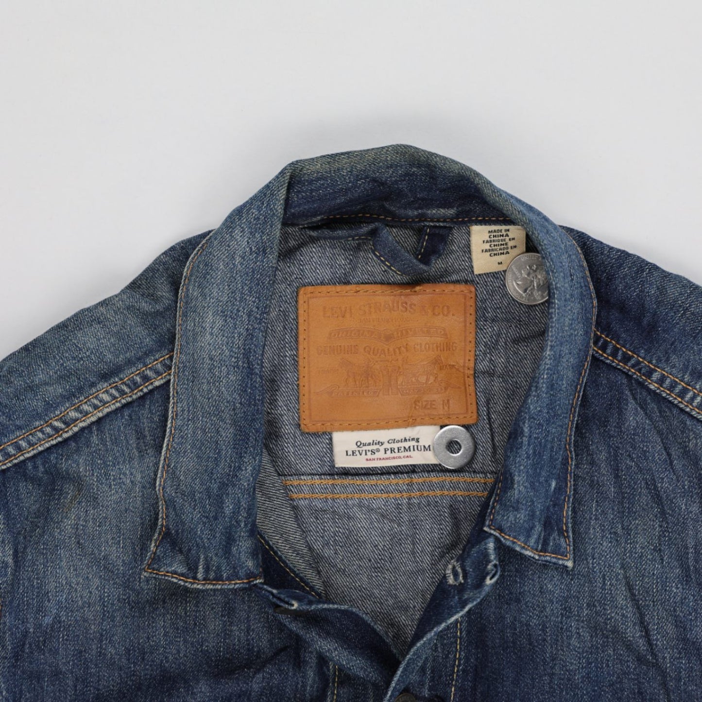 Levi's Vintage Blue Denim Trucker Jacket Medium Cotton
