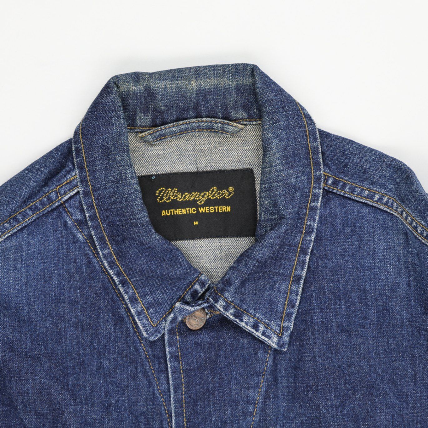 Wrangler Vintage Blue Denim Jacket Men's Medium 100% Cotton Collared