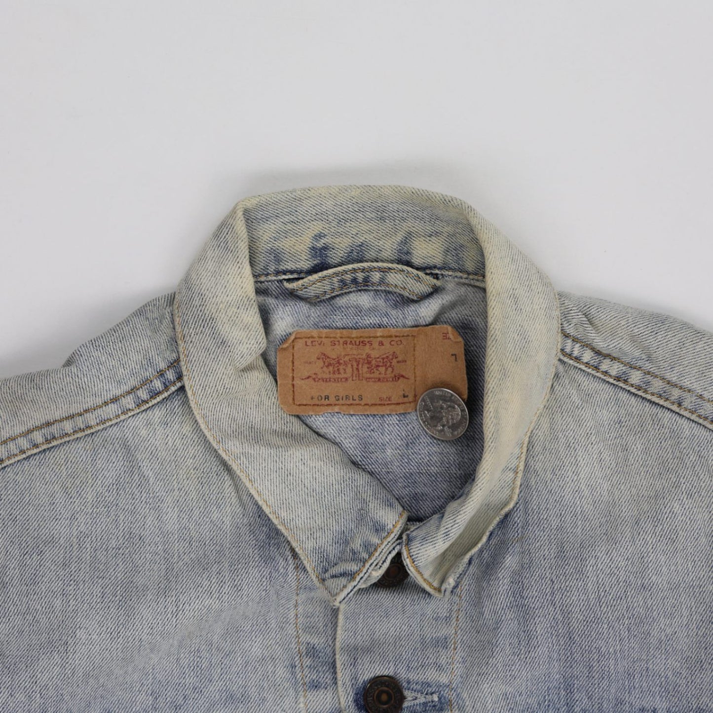 Levi's Vintage Light Blue Denim Trucker Jacket Large 100% Cotton