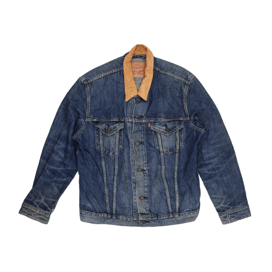 Levi's Vintage Denim Trucker Jacket Blue XL Cotton Denim with Corduroy Collar
