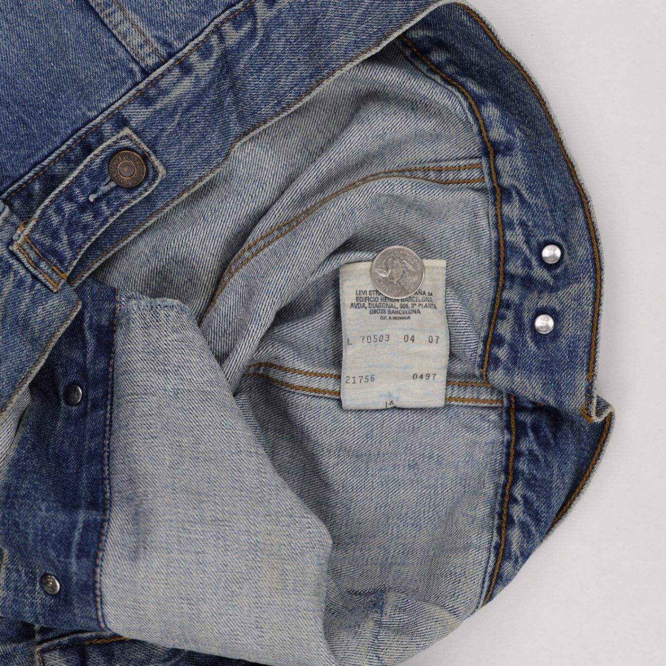 Levi's 70503 Vintage Blue Denim Trucker Jacket Size Large Cotton