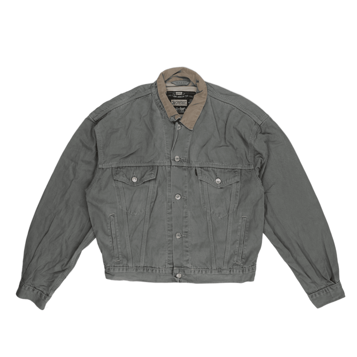 Levi's Vintage Grey Denim Trucker Jacket Men Size L Cotton