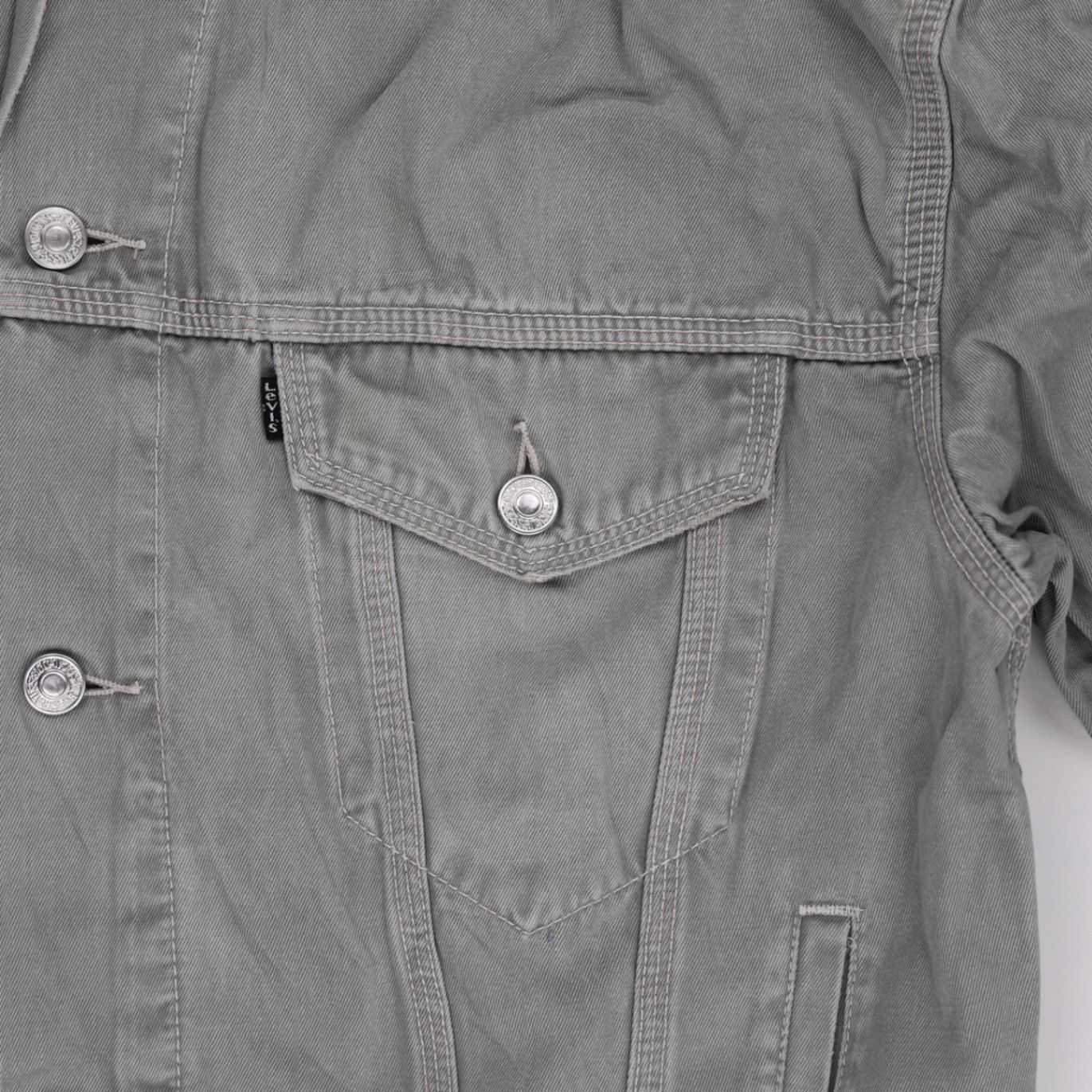 Levi's Vintage Grey Denim Trucker Jacket Men Size L Cotton
