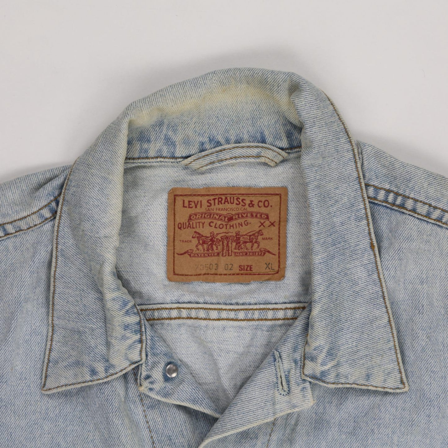 Levi's 70503 Vintage Light Blue Denim Trucker Jacket XL Cotton