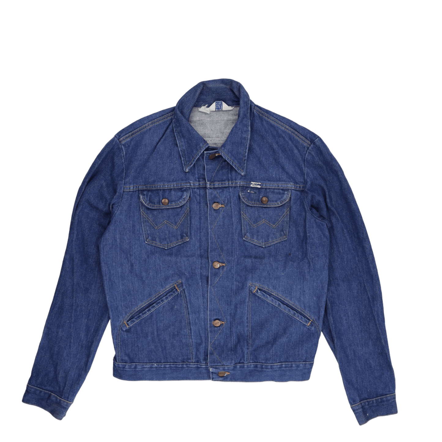 Wrangler Vintage Denim Jacket Blue 42 Regular 100 Cotton Collared