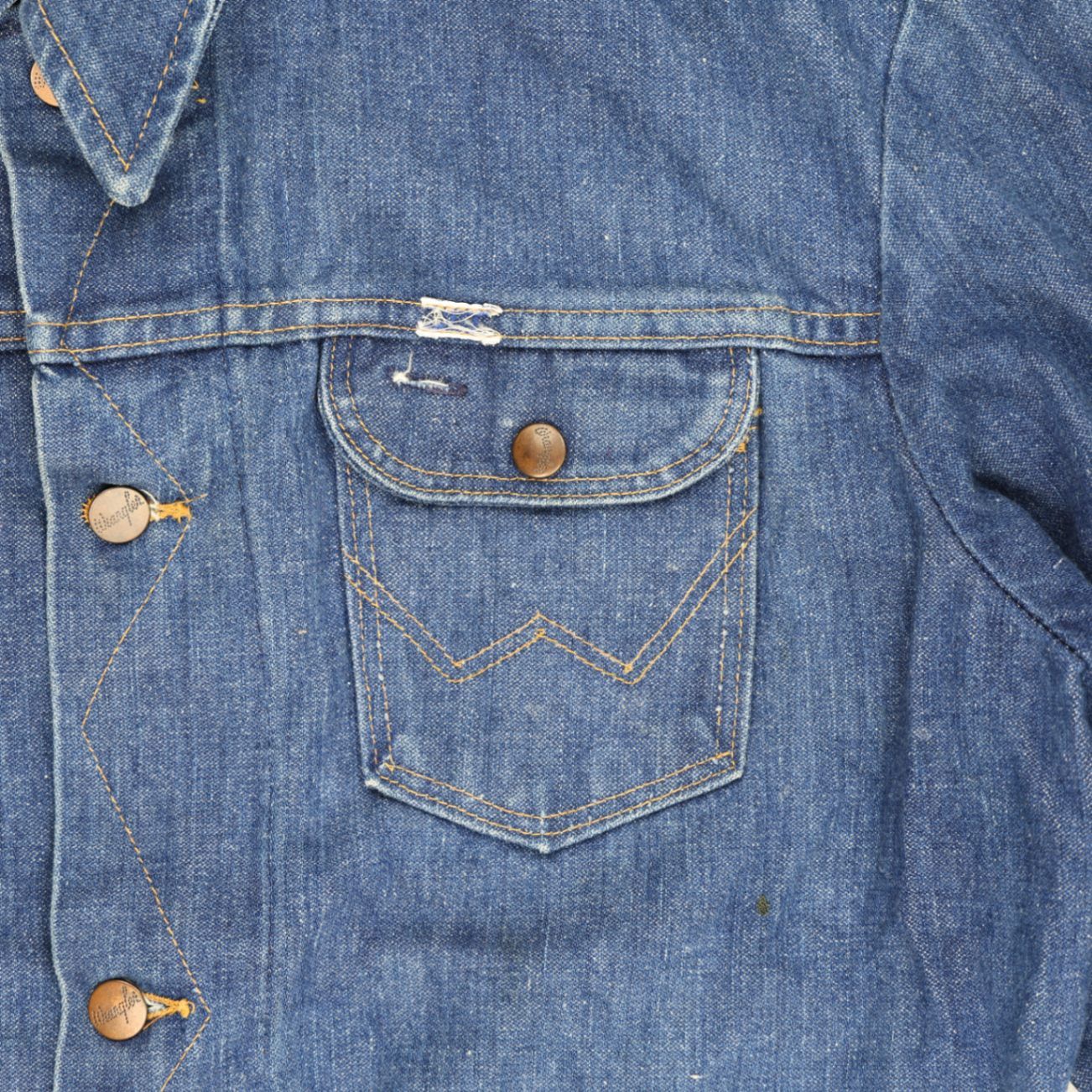 Wrangler Vintage Denim Jacket Blue 42 Regular 100 Cotton Collared