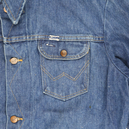 Wrangler Vintage Denim Jacket Blue 42 Regular 100 Cotton Collared