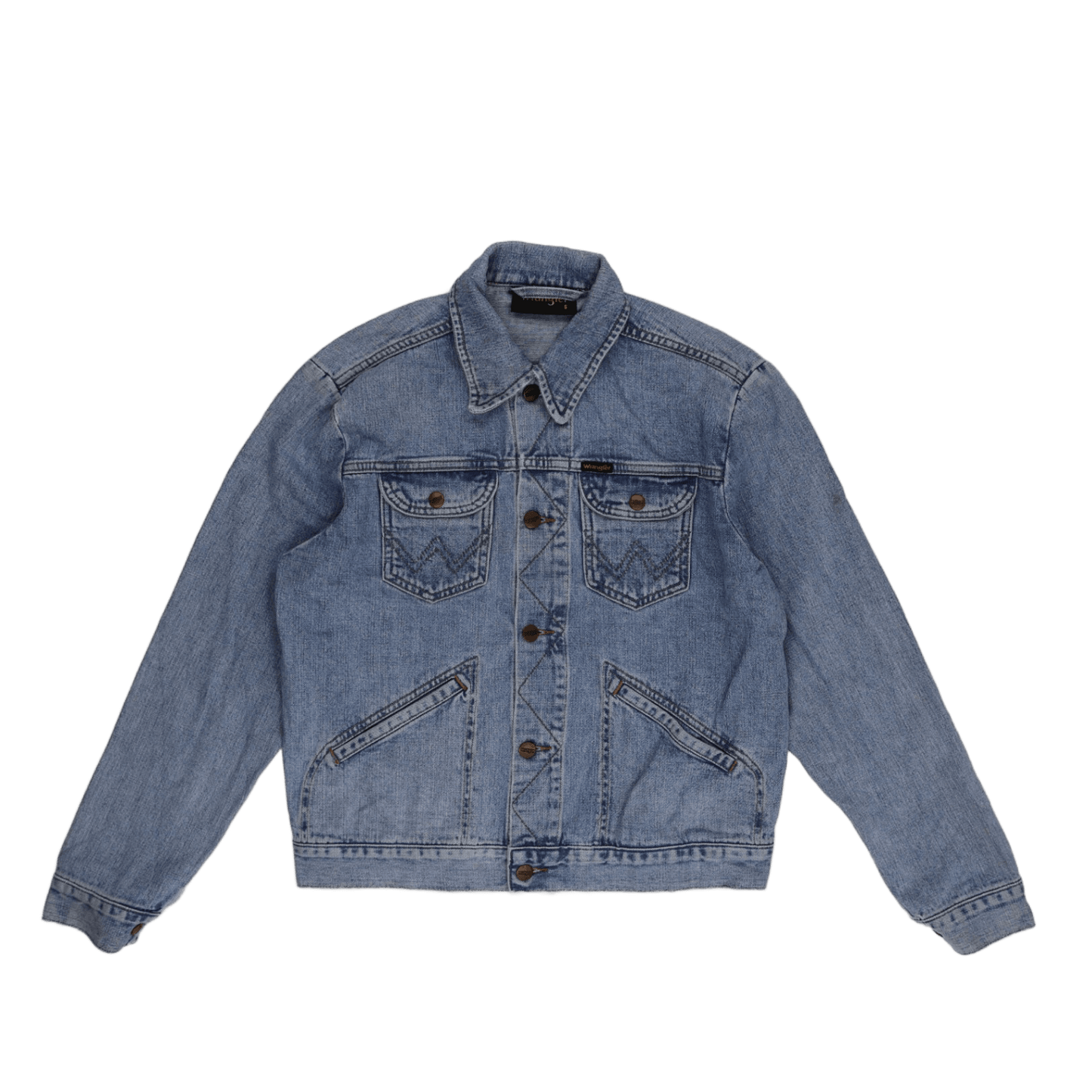 Wrangler Vintage Classic Blue Denim Jacket Unisex Small 100 Percent Cotton