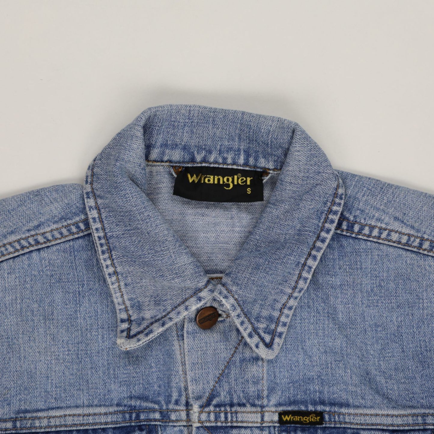Wrangler Vintage Classic Blue Denim Jacket Unisex Small 100 Percent Cotton