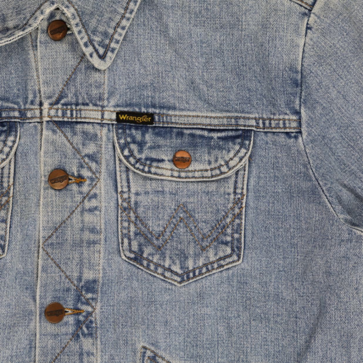 Wrangler Vintage Classic Blue Denim Jacket Unisex Small 100 Percent Cotton