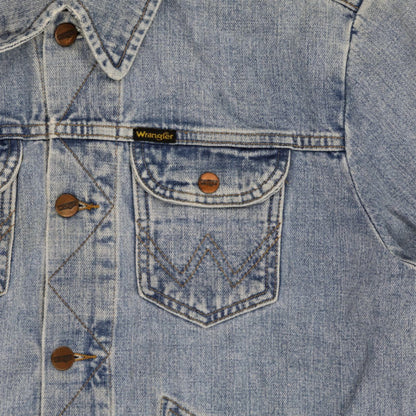 Wrangler Vintage Classic Blue Denim Jacket Unisex Small 100 Percent Cotton