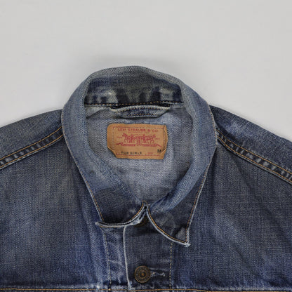 Levi's Girls Vintage Blue Denim Trucker Jacket Medium 100 Cotton