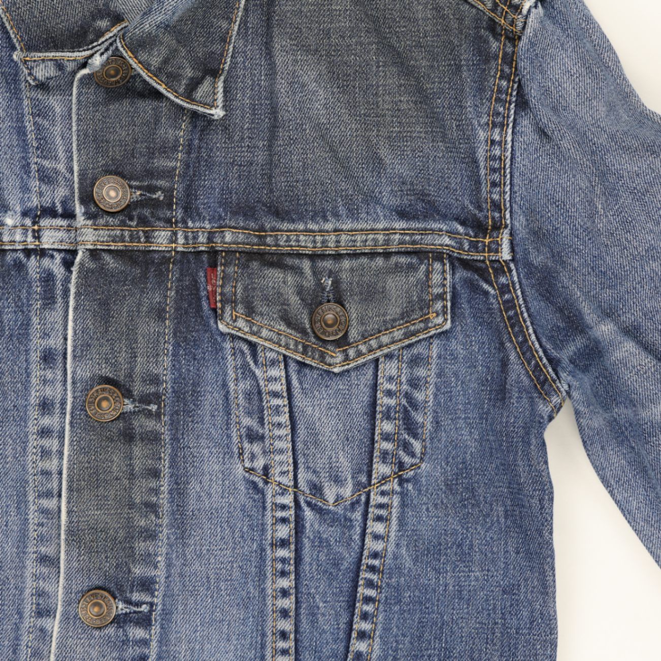 Levi's Girls Vintage Blue Denim Trucker Jacket Medium 100 Cotton