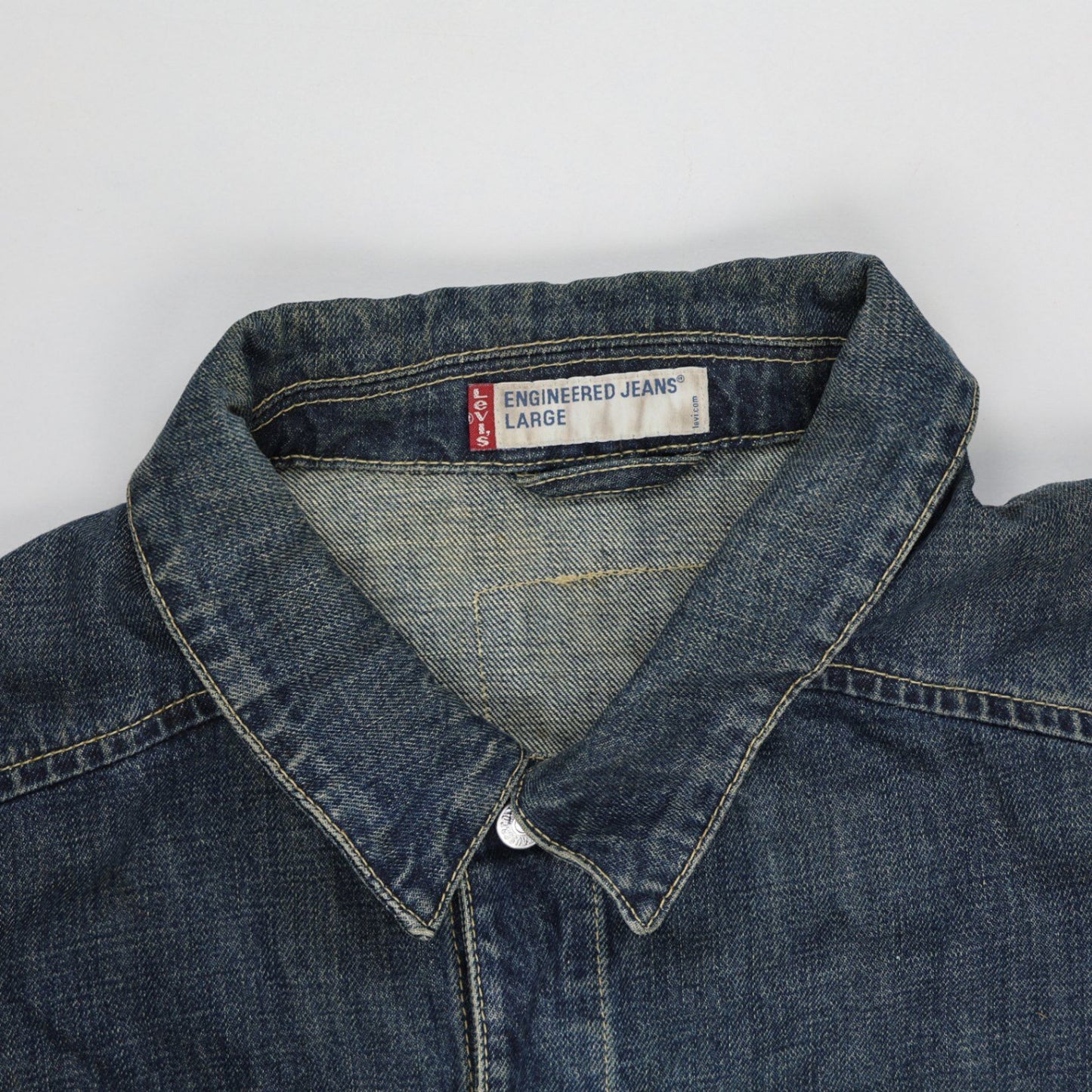 Levi's Vintage Blue Denim Jacket Large Cotton Denim Collared Men's Outerwear