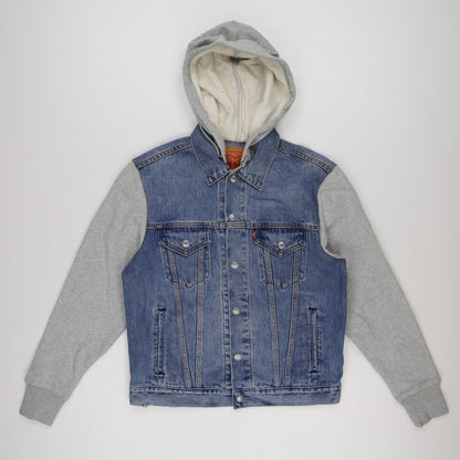 Levi's Vintage Fit Denim Hoodie Jacket Blue Grey Small Cotton Polyester Blend