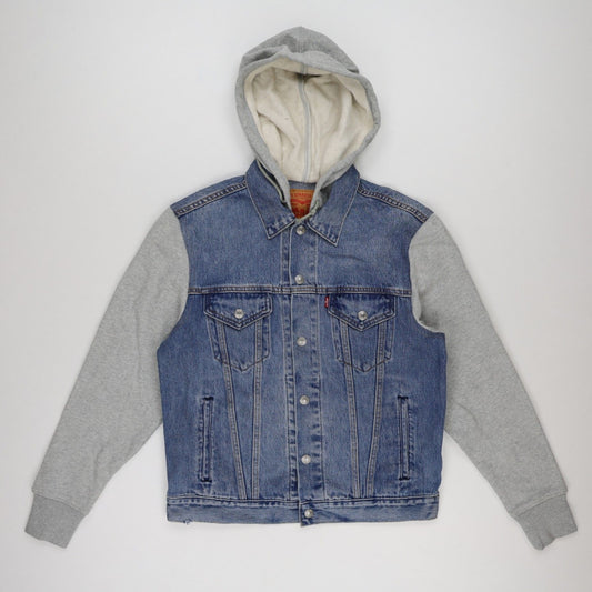Levi's Vintage Fit Denim Hoodie Jacket Blue Grey Small Cotton Polyester Blend