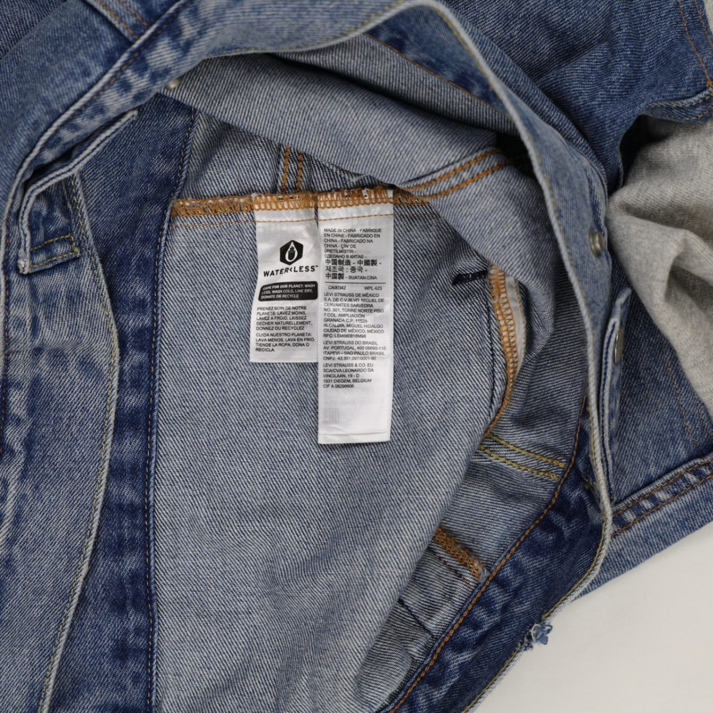 Levi's Vintage Fit Denim Hoodie Jacket Blue Grey Small Cotton Polyester Blend