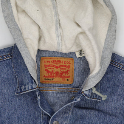 Levi's Vintage Fit Denim Hoodie Jacket Blue Grey Small Cotton Polyester Blend